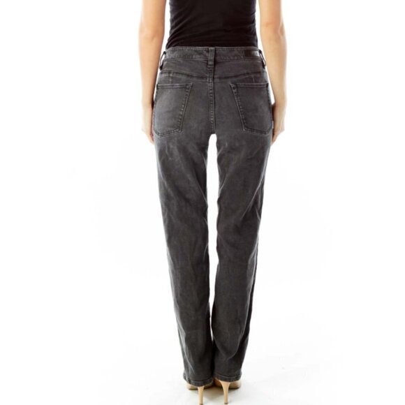 Elie Tahari Gray Mid-Rise Straight-Leg Jeans - Picture 3 of 3